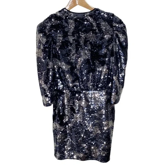 Tanya Taylor Zoey Sequin Camo Wrap Dress size 2